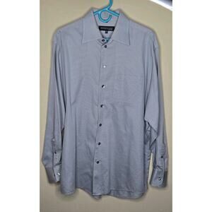 Kenneth Cole Mens Longsleeve Dress Shirt 16 1/2 34/35 GREY